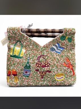 Made in India Beaded Clutch with beach design